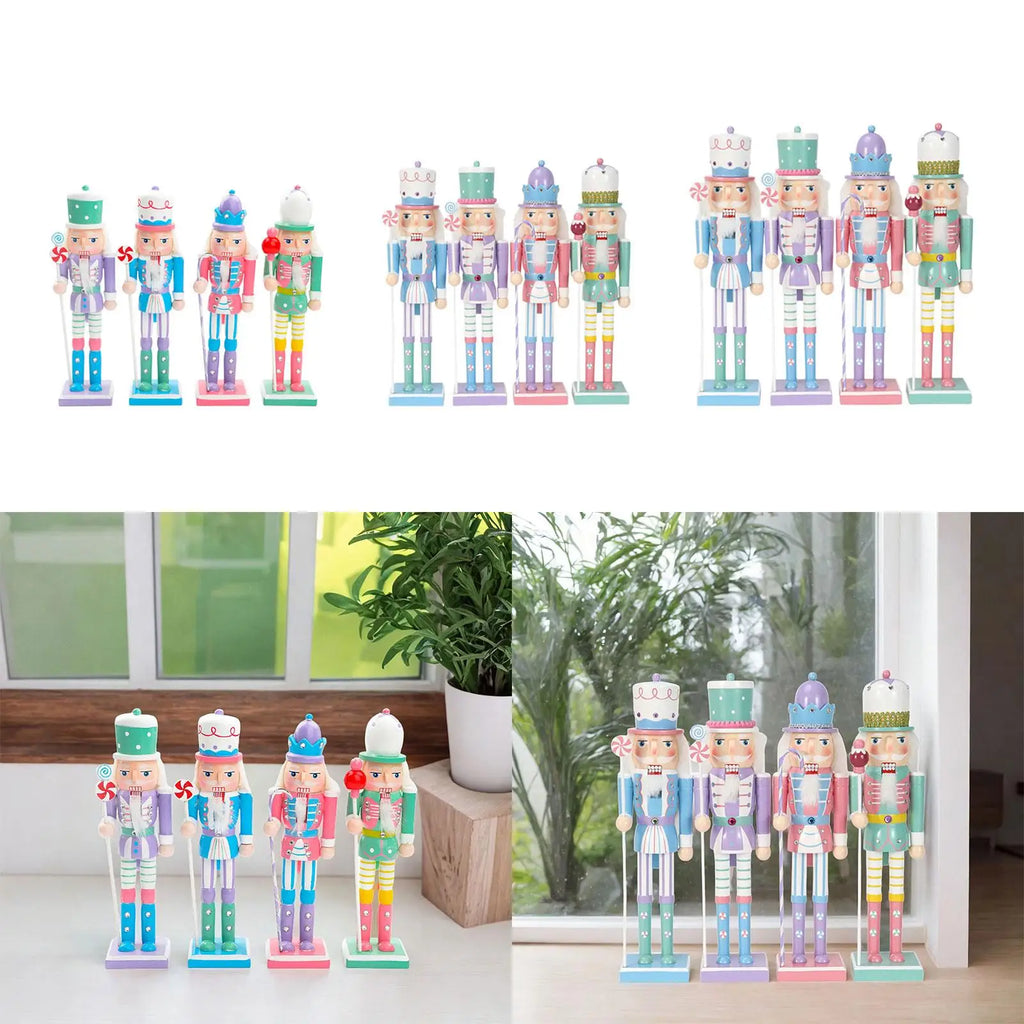 Christmas Wooden Nutcracker Figures Set of 4 | Holiday Décor
