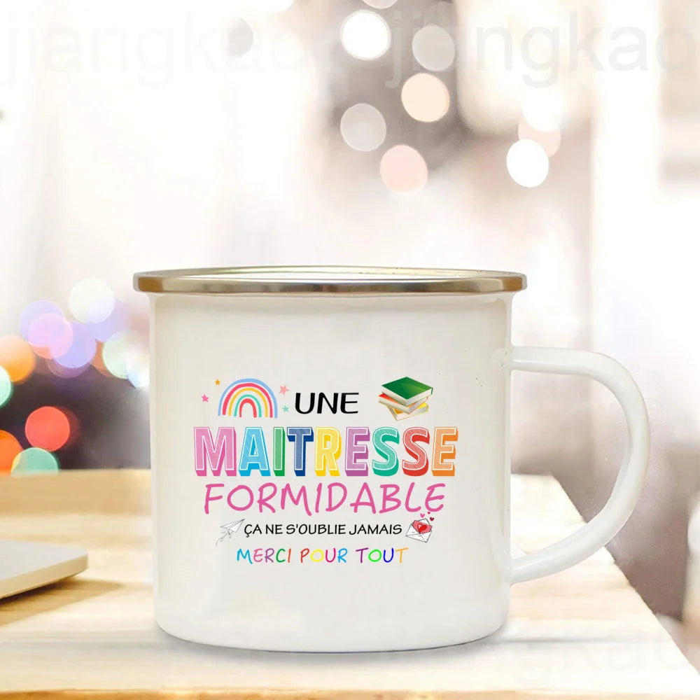 Thank You Teacher Enamel Mug – Teacher's Day Gift Cup
