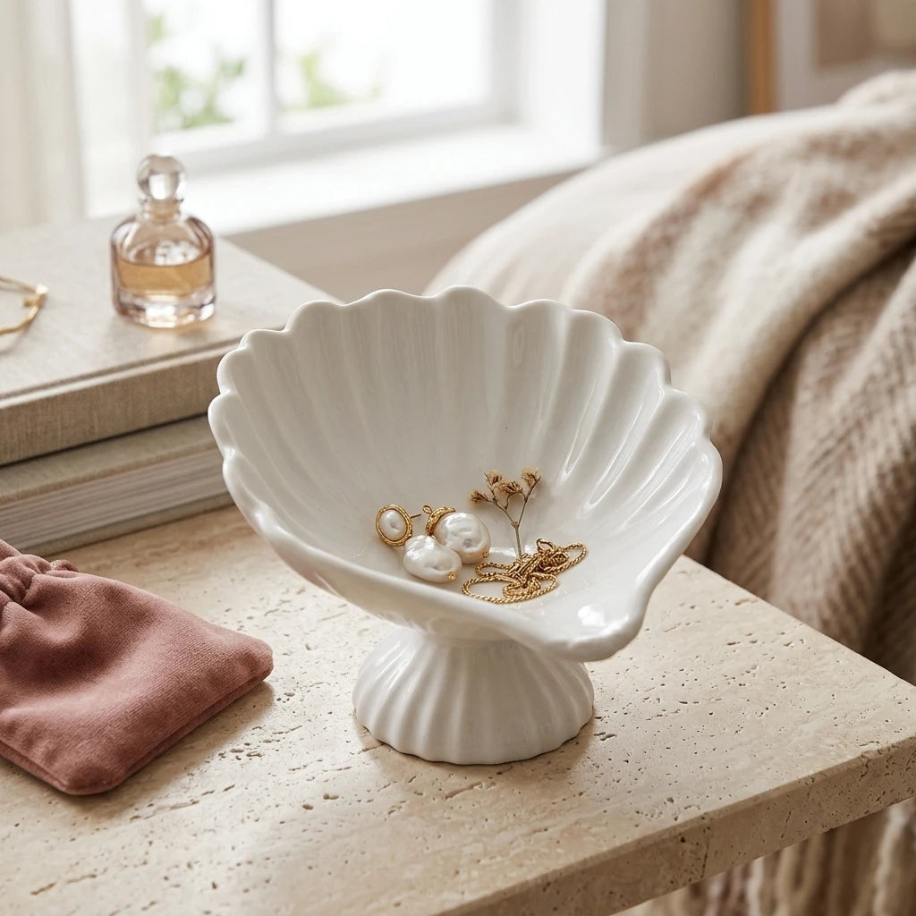 Shell-Shaped Jewelry Dish – Ring & Trinket Organizer Tray