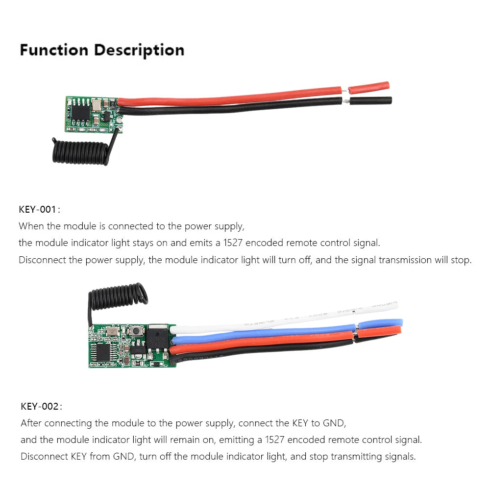 433MHz RF Wireless Module DC 3V–24V | Transmitter & Receiver