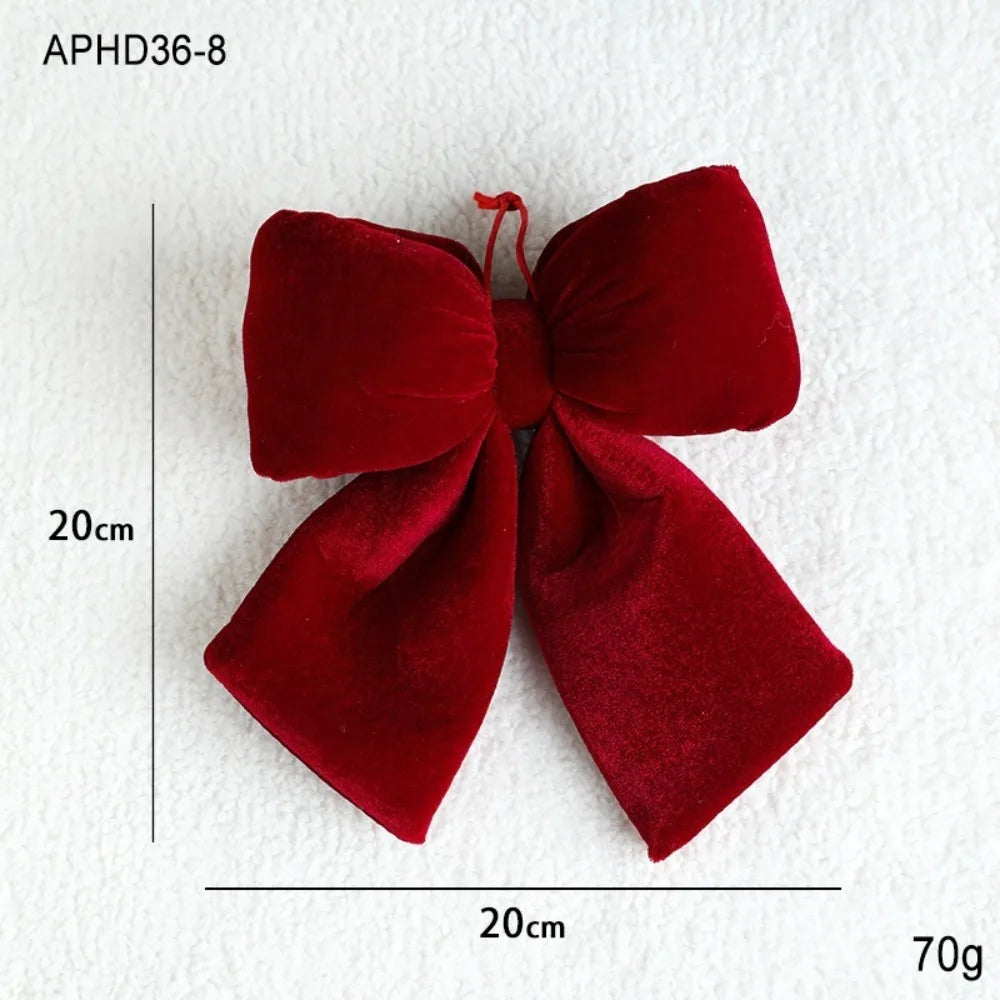 Velvet Bowknot Christmas Ornament | Hanging Bow Pendant Décor