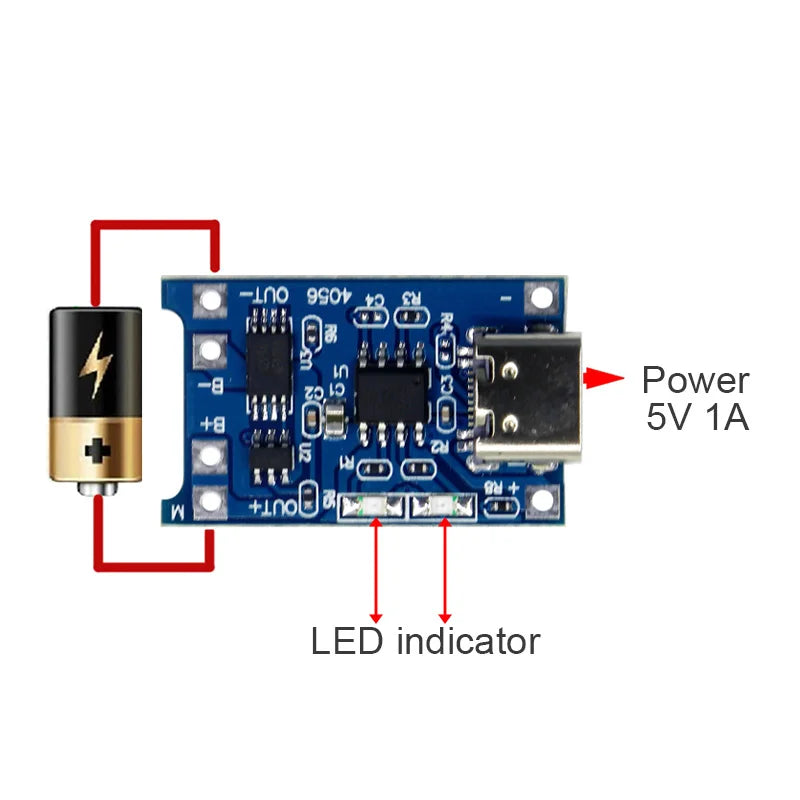 TP4056 18650 Lithium Battery Charger Module – Type-C & Micro USB