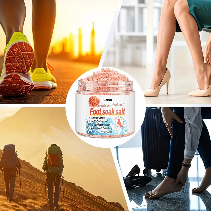 ROZINO Himalayan Pink Salt Foot Soak – 48-Hr Odor Control
