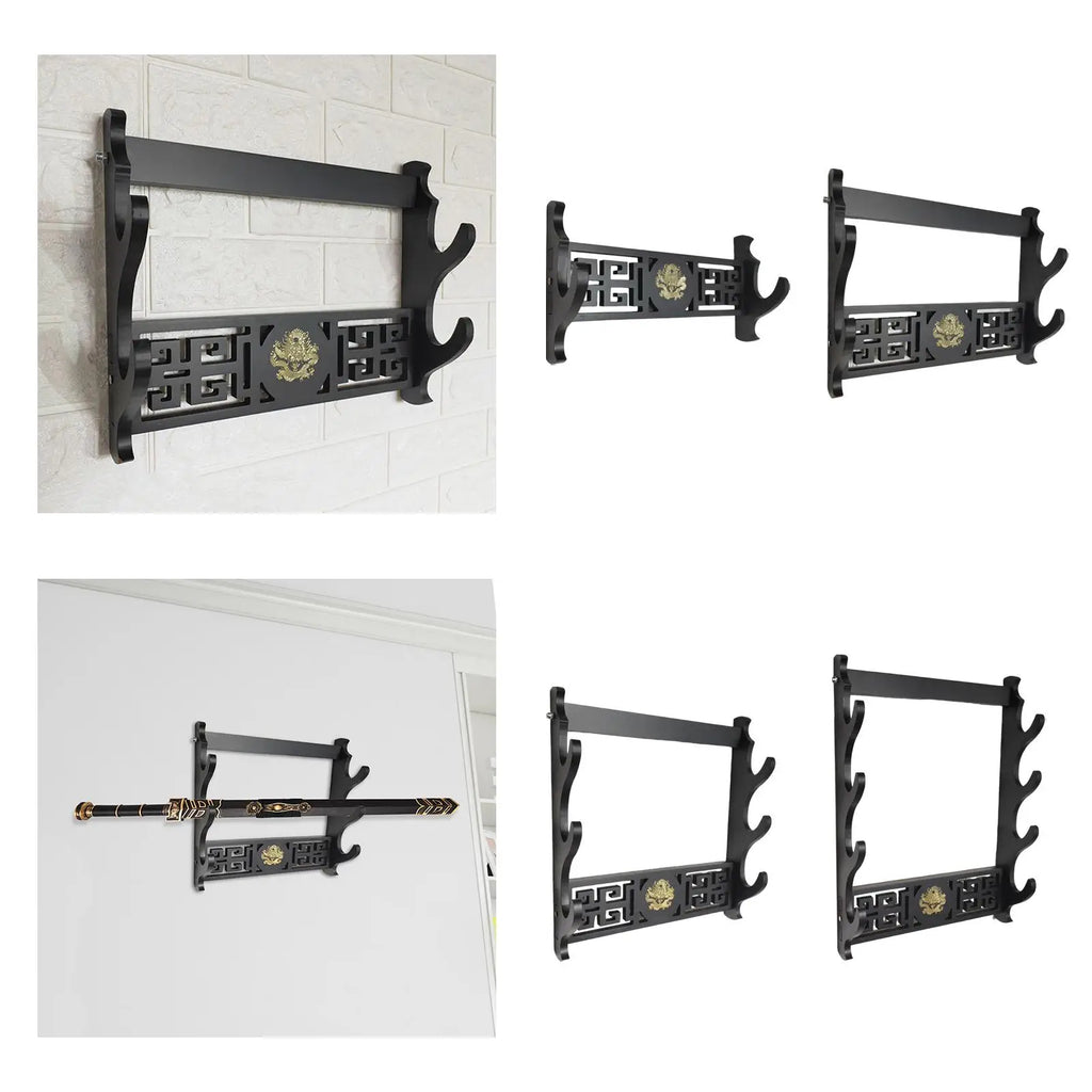 Samurai Sword Wall Mount Display Rack – Dragon Bracket Holder