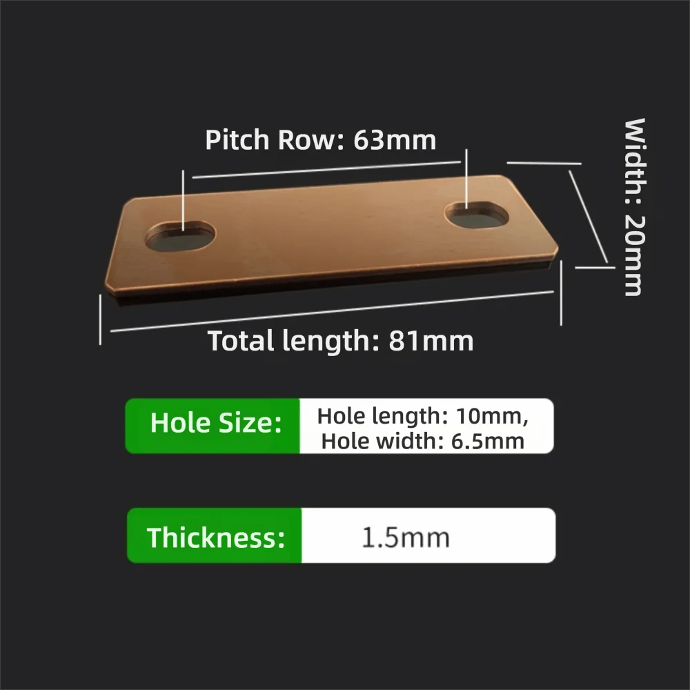 Copper Battery Busbar Connector M6 | 30Ah–300Ah Lithium