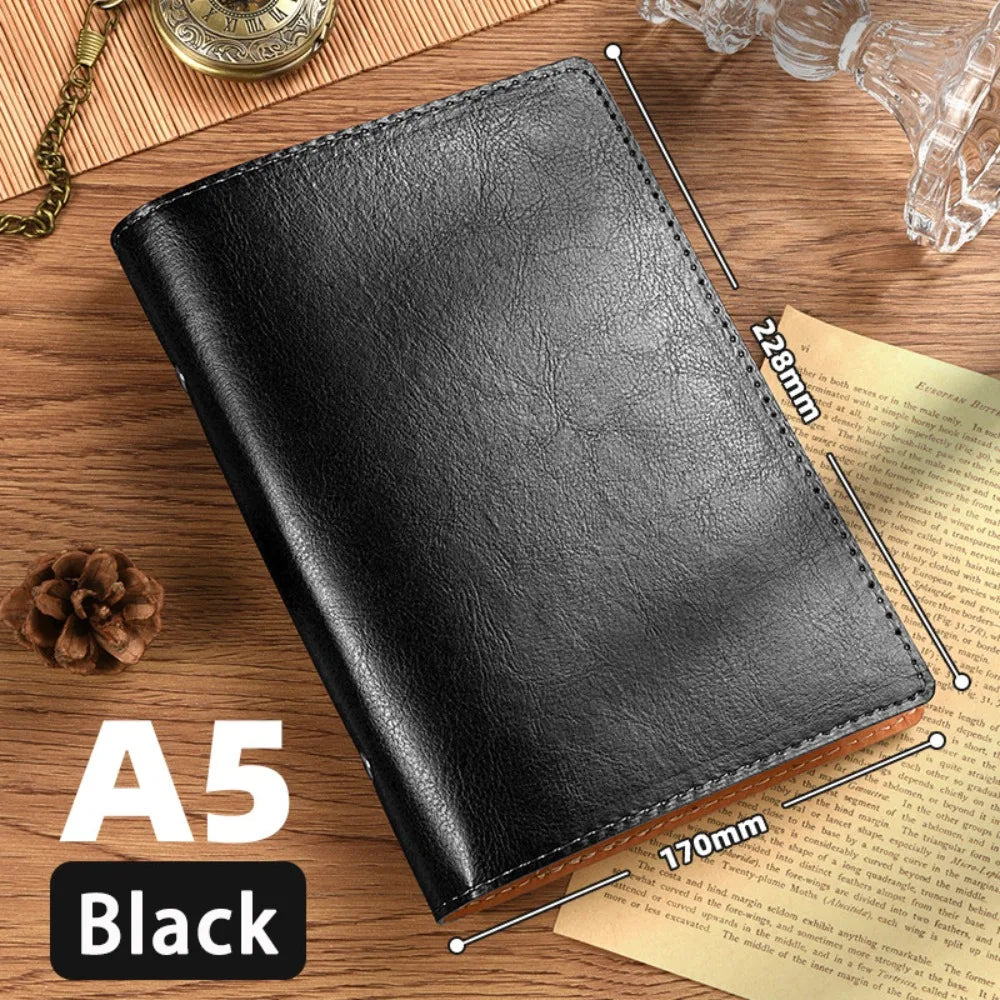 Vintage PU Leather Loose-Leaf Notebook A5/A6 – Diary Binder