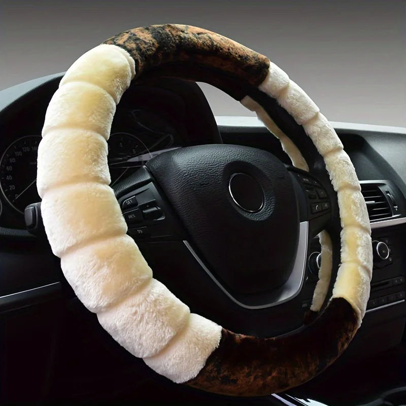Women's Winter Plush Steering Wheel Cover – Heart Ear Design