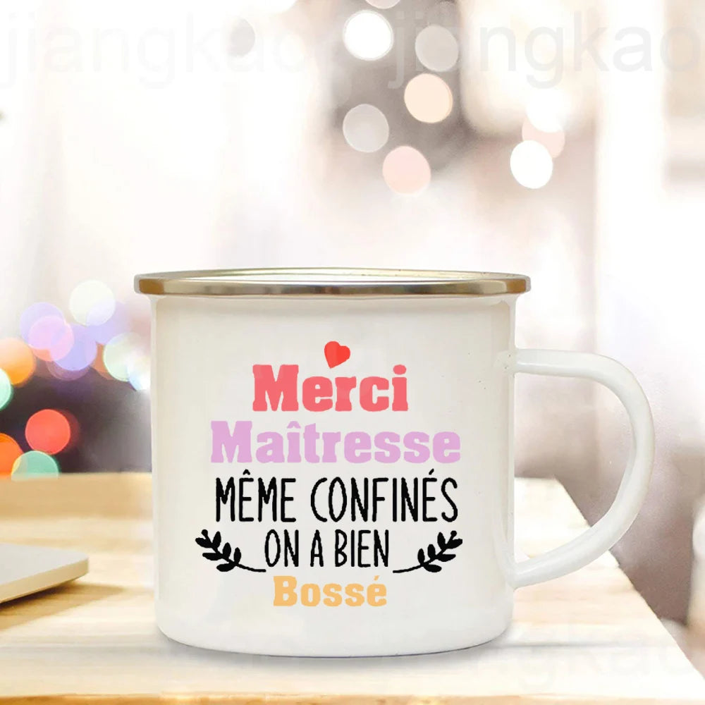 Thank You Teacher Enamel Mug – Teacher's Day Gift Cup
