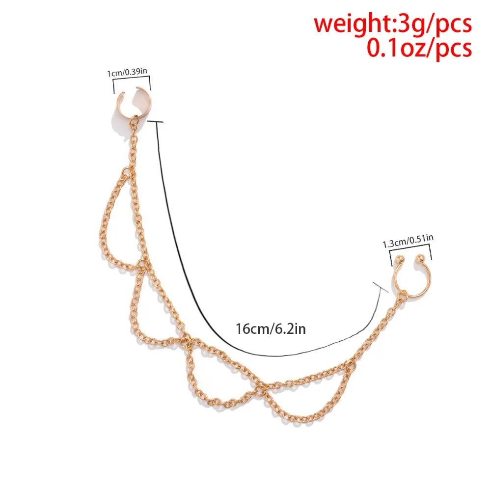 Pearl Butterfly Tassel Earrings & Nose Clip | Punk Style