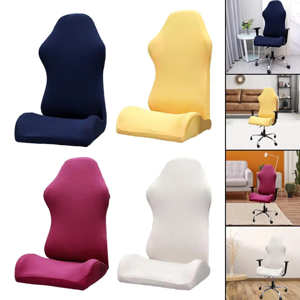 Stretchy Polyester Office Chair Slipcover Set + Armrest Covers