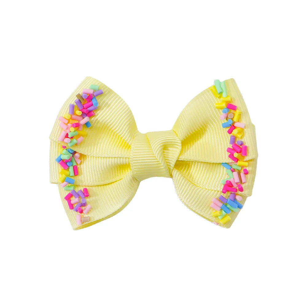 12-Pack Handmade Double Stacked Grosgrain Hair Bow Clips for Girls