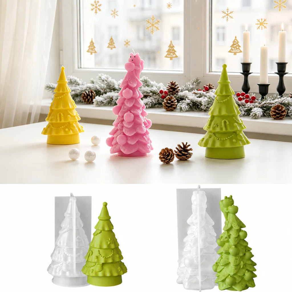 3D Christmas Tree Silicone Mold – DIY Candle & Plaster Craft