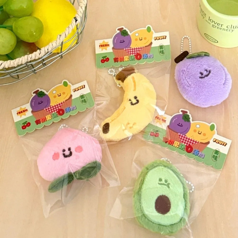 Cartoon Fruit Plush Keychain – Cute Bag Charm Pendant Gift