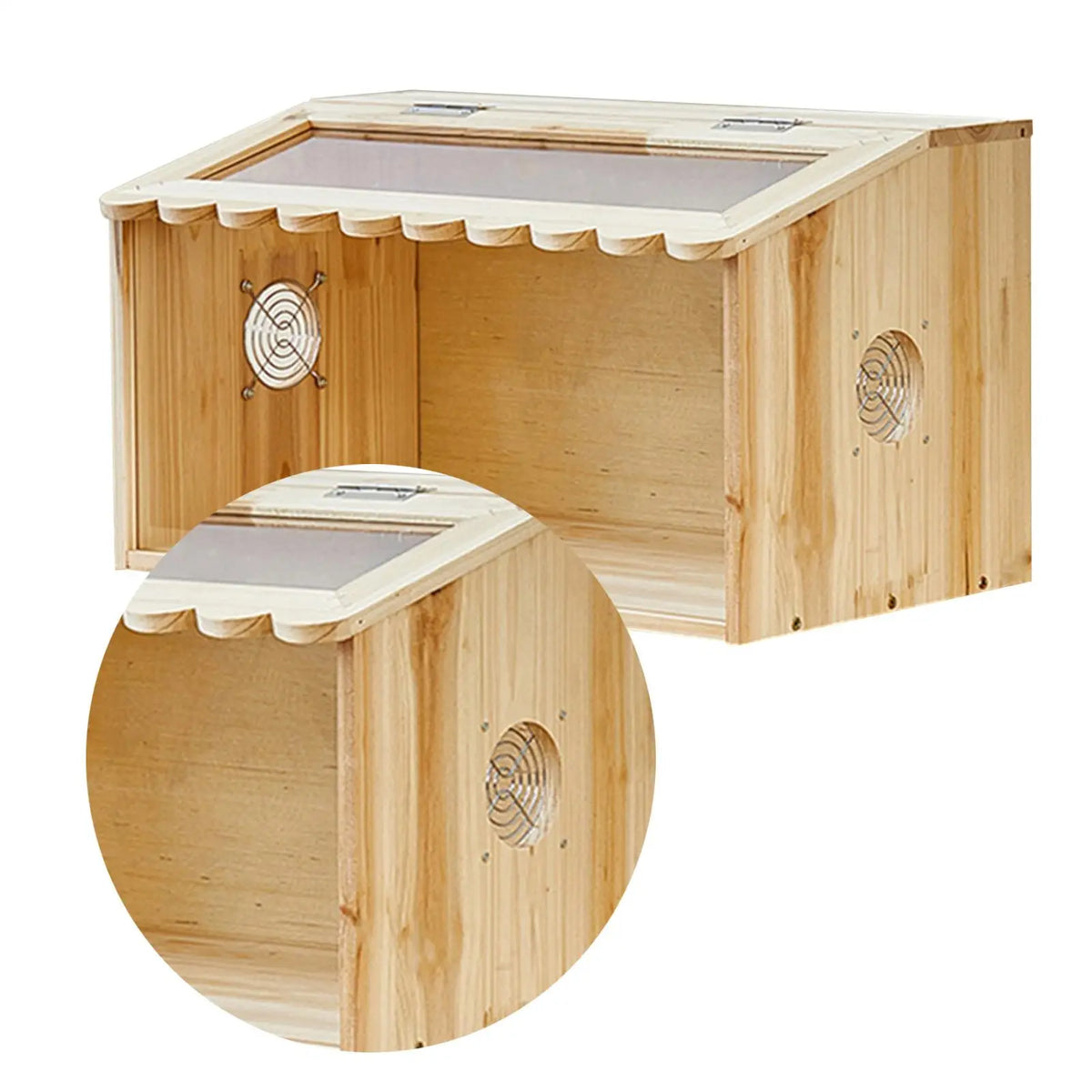 Wooden Brooder Box – Acrylic Panoramic View for Chicks & Pets