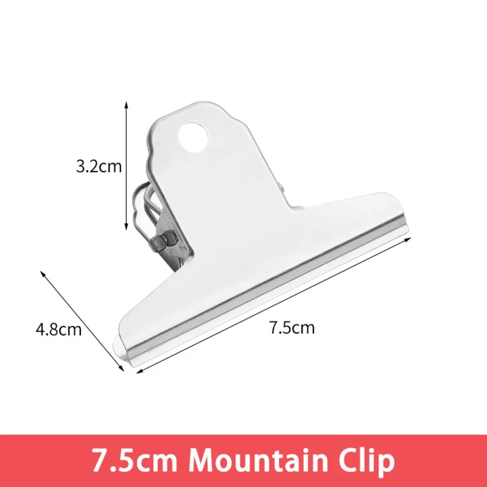 Stainless Steel Metal Binder Clips – Multi-Size Round/Flat/Mountain