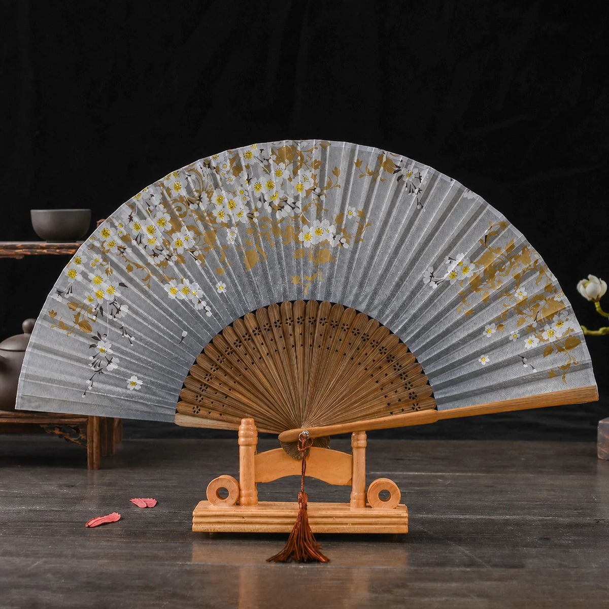 Silk Bamboo Japanese Folding Hand Fan – Gift & Style Accessory
