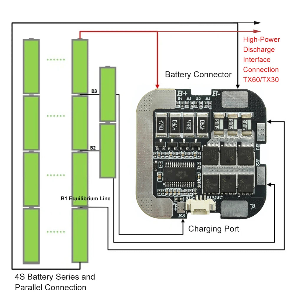 4S 60A/100A BMS 21700 18650 Lithium Battery Protection Board