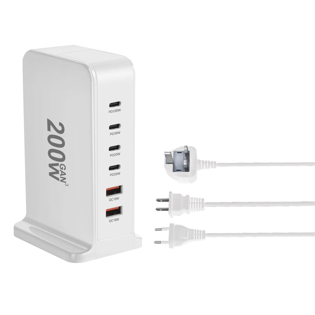 OULLX 200W GaN 6-Port USB-C PD Desktop Fast Charger