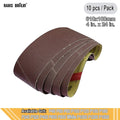 10-Pack 4"x24" Sanding Belts P40–P1200 for Wood & Metal