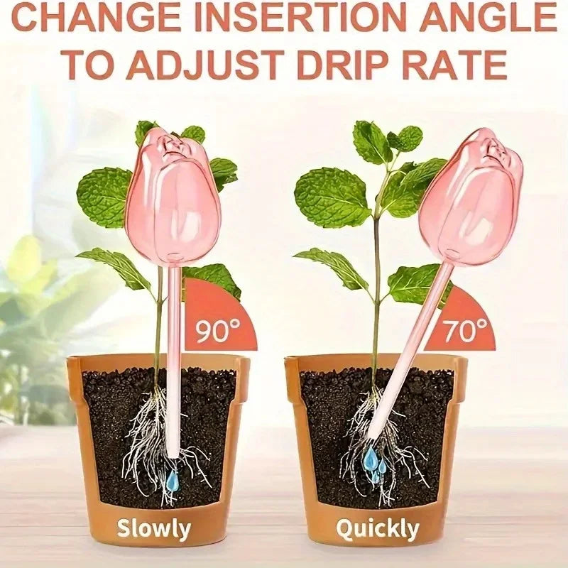 Pink Tulip Self-Watering Bulbs – Auto Plant Waterer 1/2/4 Pack