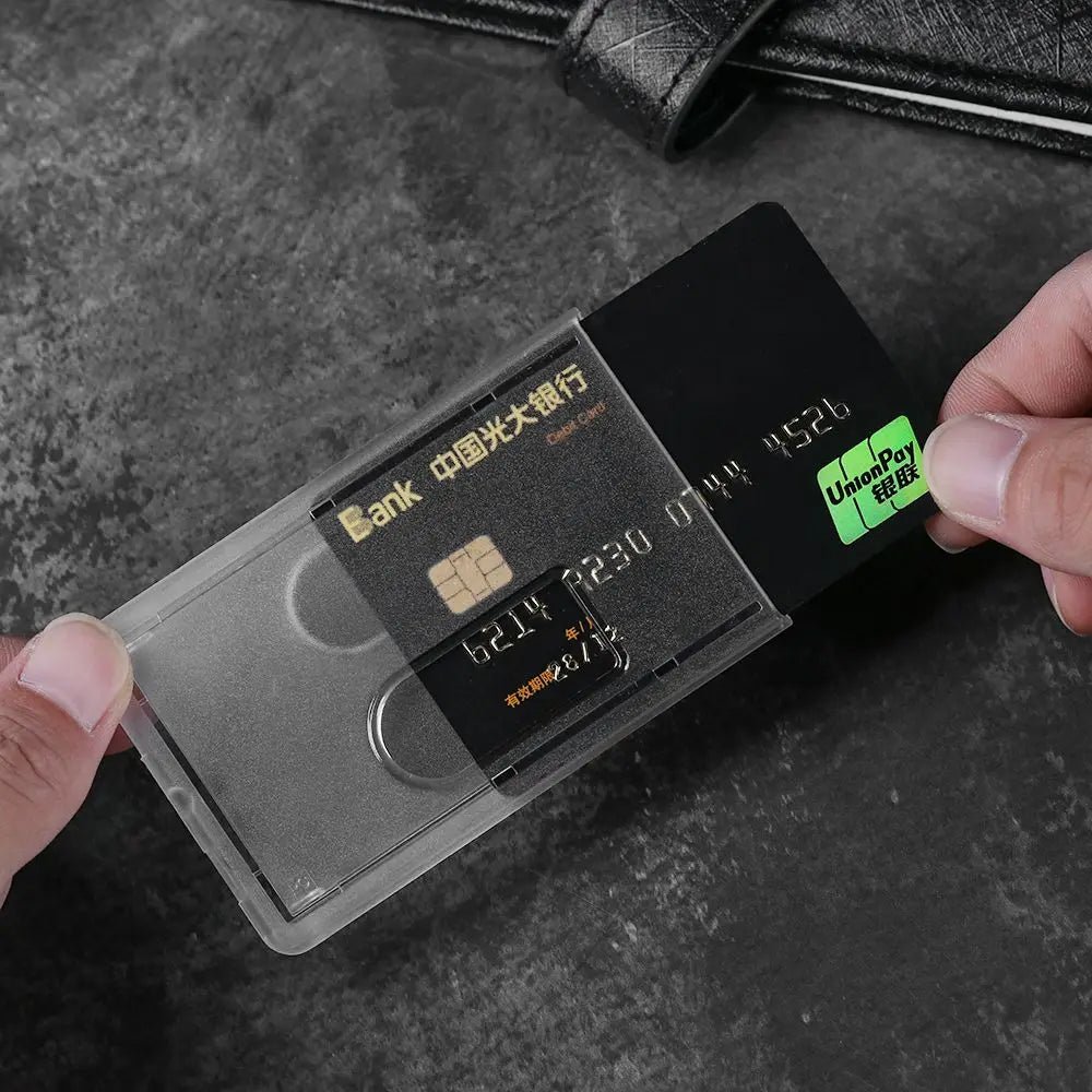 Double-Sided Clear Hard Plastic ID Card Badge Holder