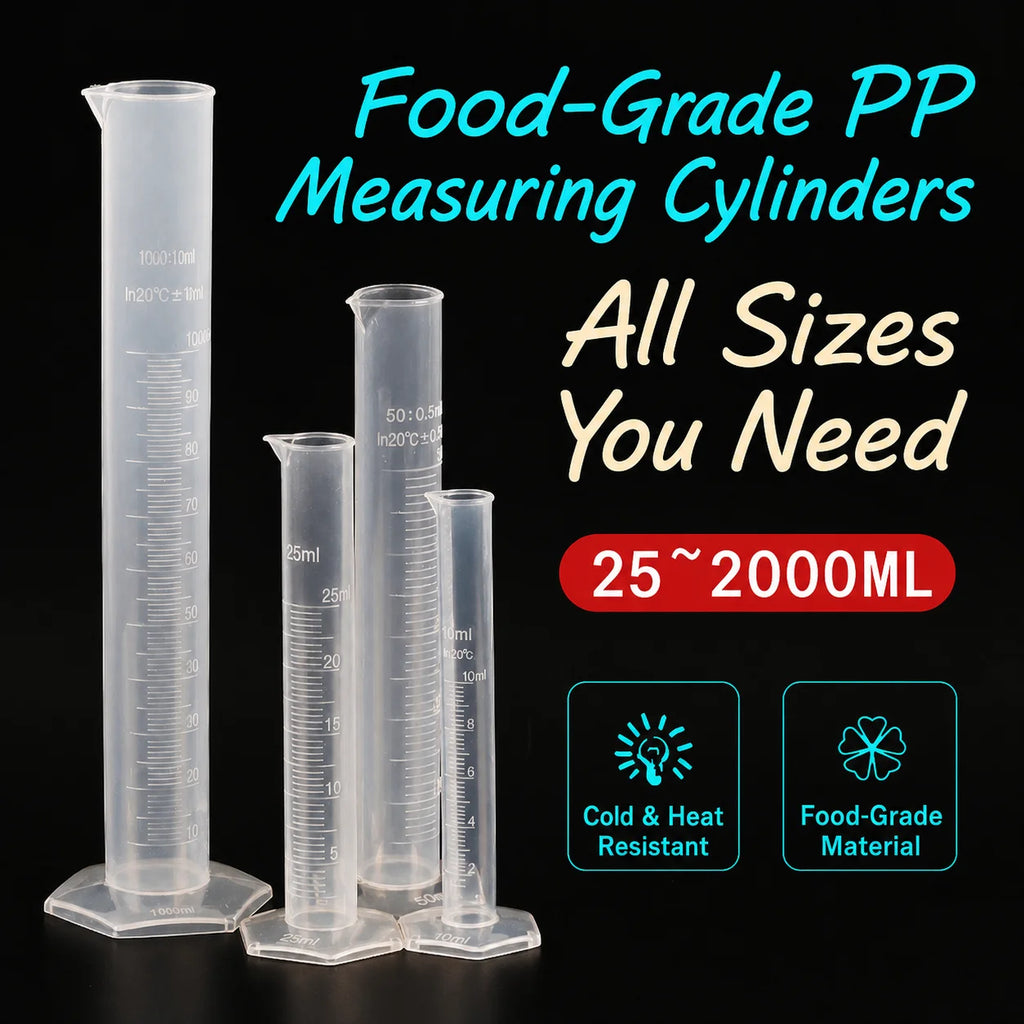 Food-Grade PP Graduated Measuring Cylinder 10ml–2000ml
