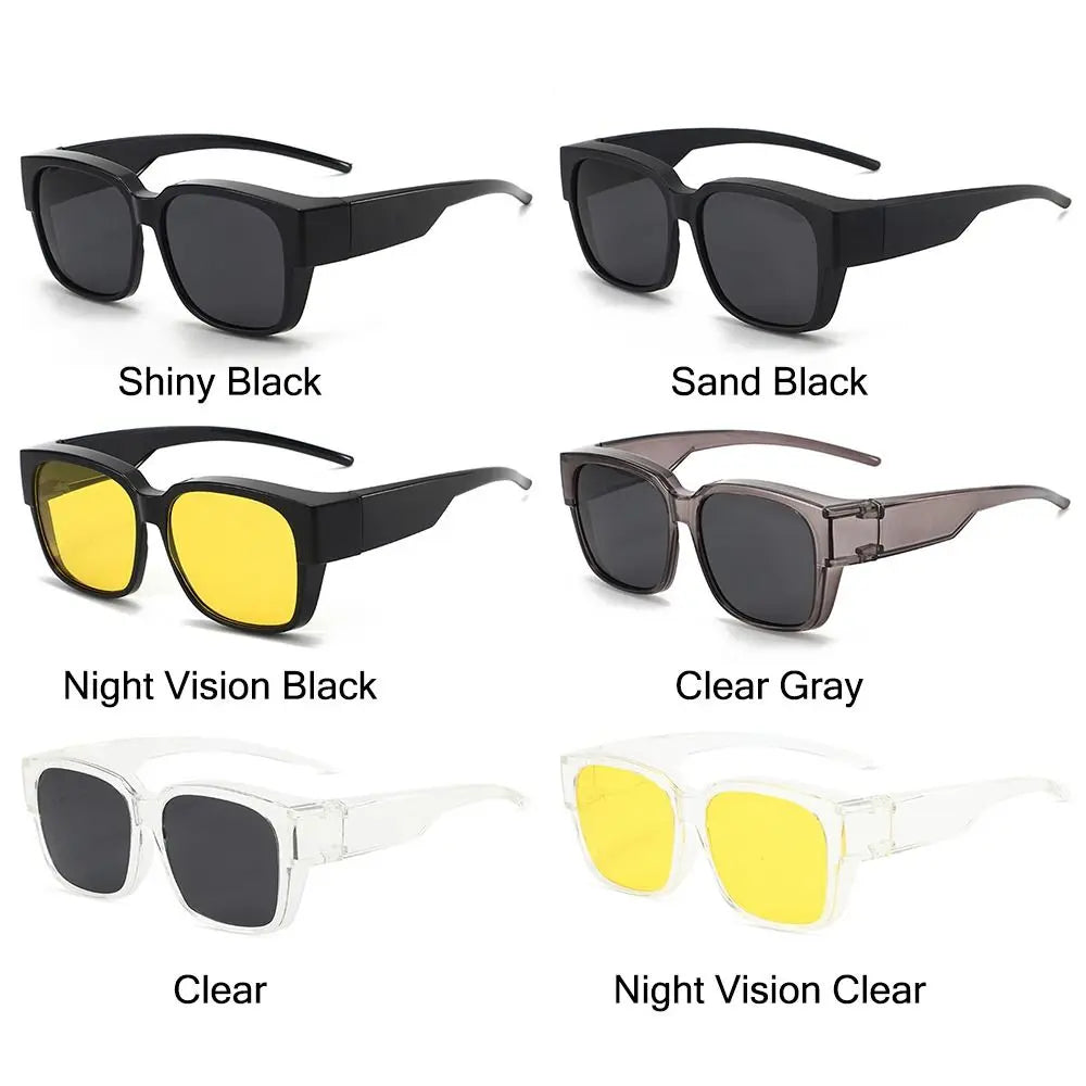 Wrap Around Fit-Over Sunglasses | Square Shades Over Glasses