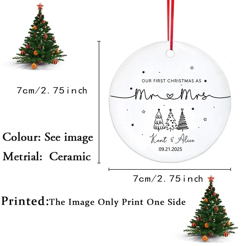 Personalised 1st Christmas Mr & Mrs Ornament Bauble