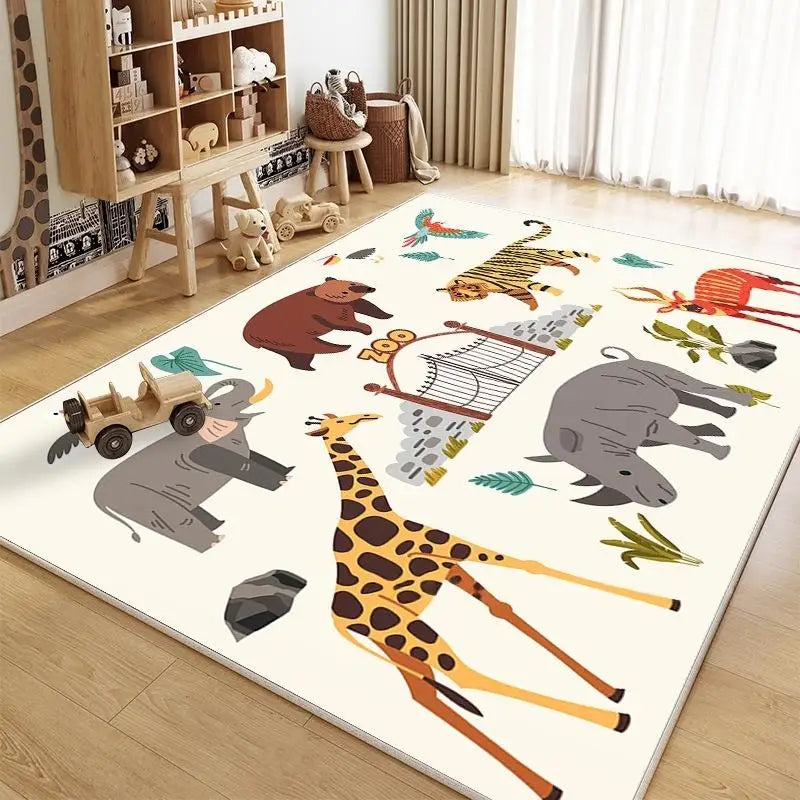 Cartoon Car Traffic Crawl Mat – Crystal Velvet Floor Rug