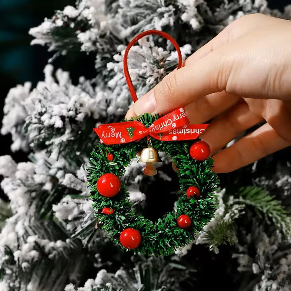 Mini Christmas Wreath Ornament with Bells – 5 Styles