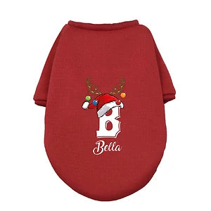 Personalised Christmas Dog Hoodie | Custom Name Pet Clothes