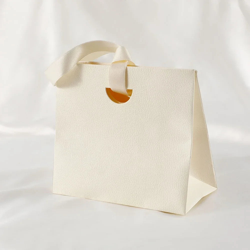 Jewelry Gift Paper Tote Bag with Ribbon | Elegant Packaging