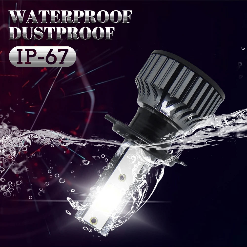 Pampsee 72W 16000LM H4 H7 H11 LED Headlight Bulbs 6000K 12V