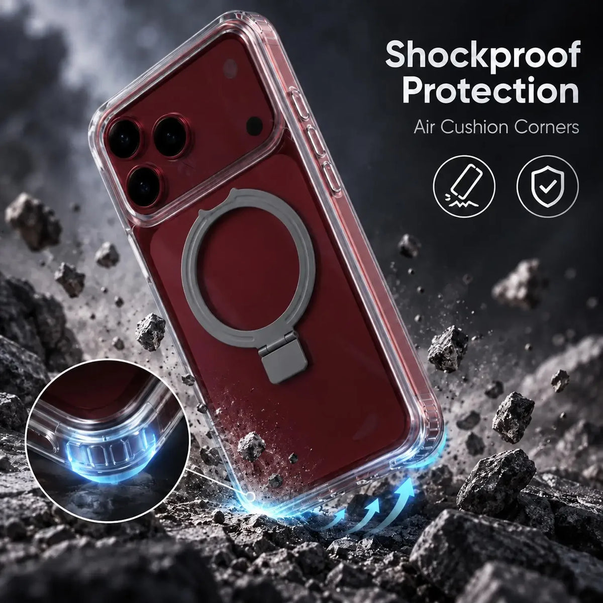360° Magnetic Clear Case for iPhone 18 Pro / Pro Max | Stand