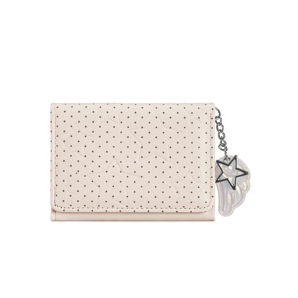 Y2K Tri-Fold PU Wallet – Star Dot Coin Purse & Card Holder