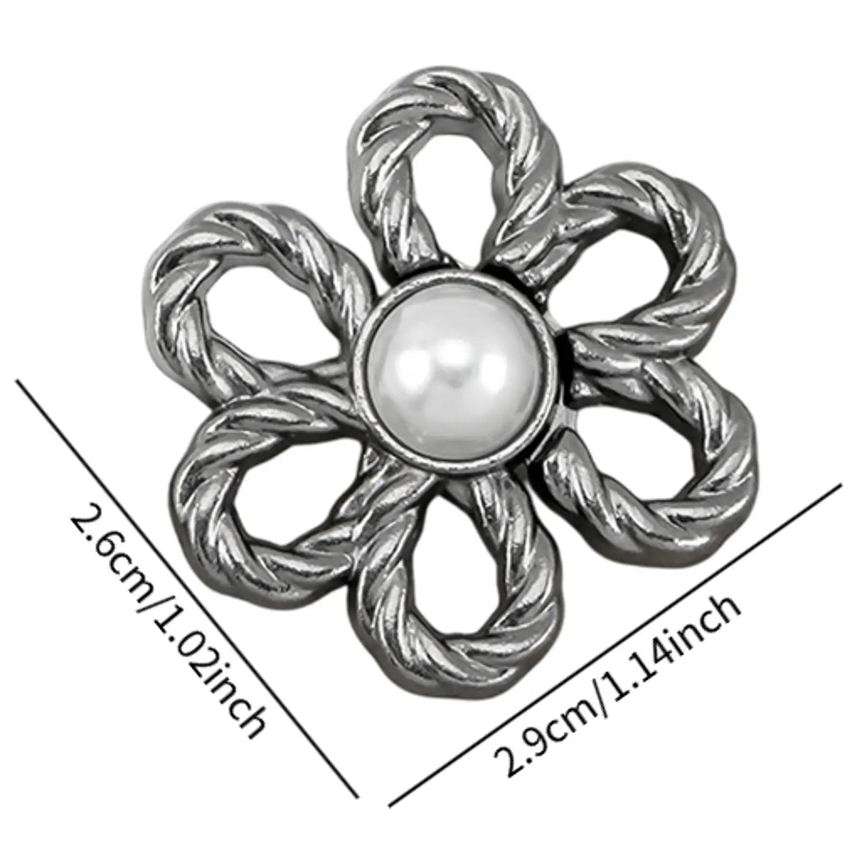 Metal Flower Buttons Jeans Waist Tightener – Sew-On Set of 10