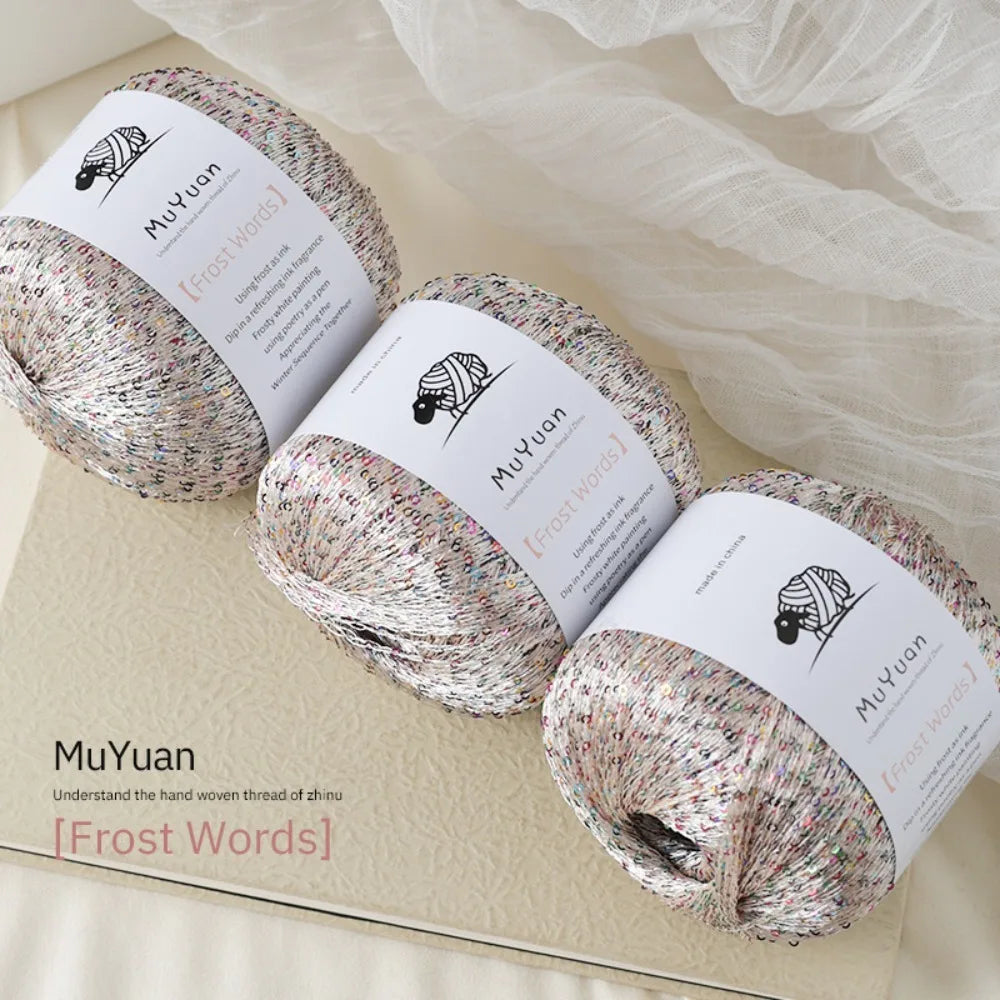 Sequin Crochet Thread 50g – Nylon Glitter Yarn for DIY Crafts
