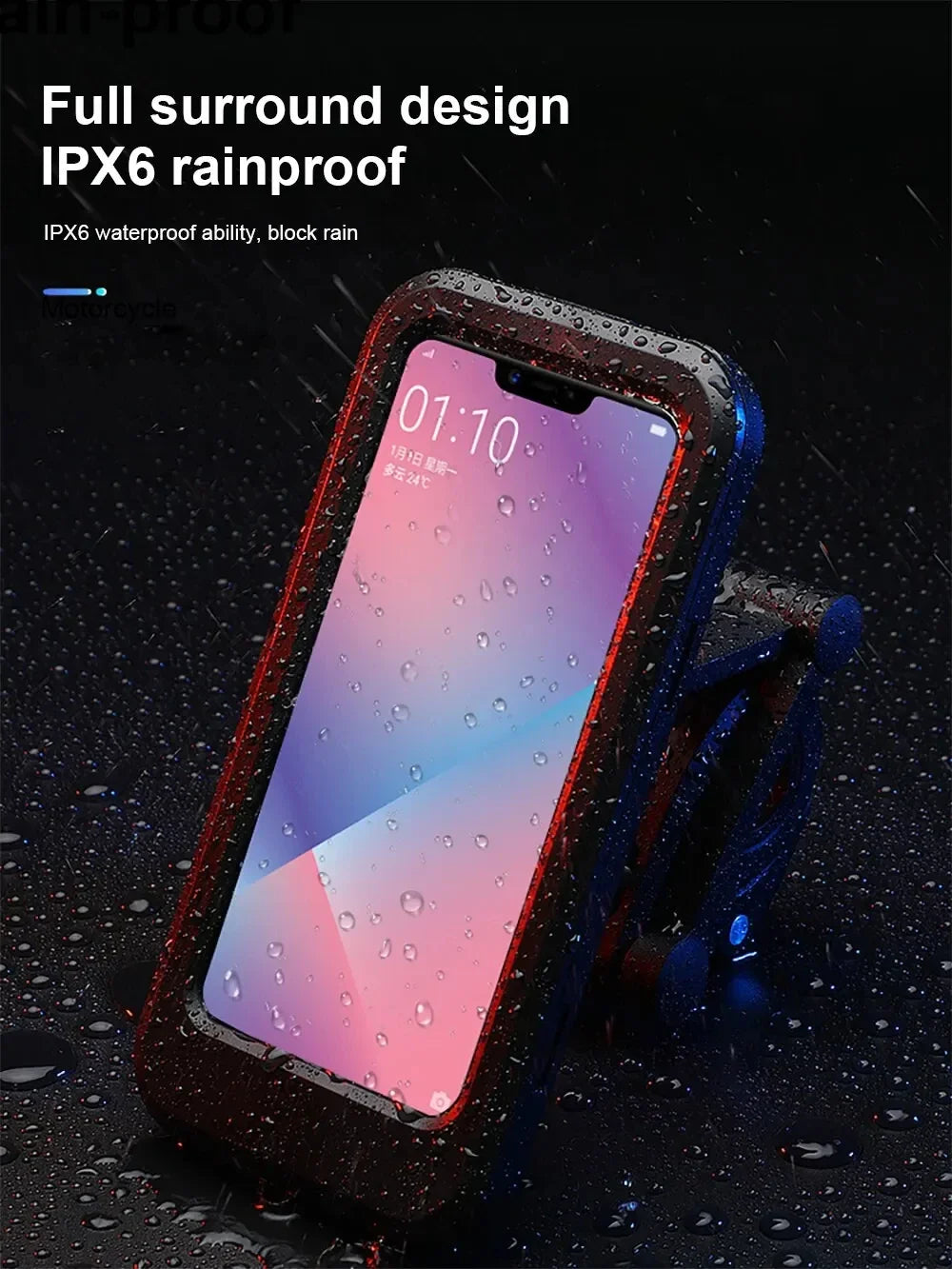 Waterproof 360° Swivel Phone Mount for Motorcycle & Bike