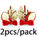 2-Pack Christmas Antler Hair Clips – Cute Velvet Holiday Accessory