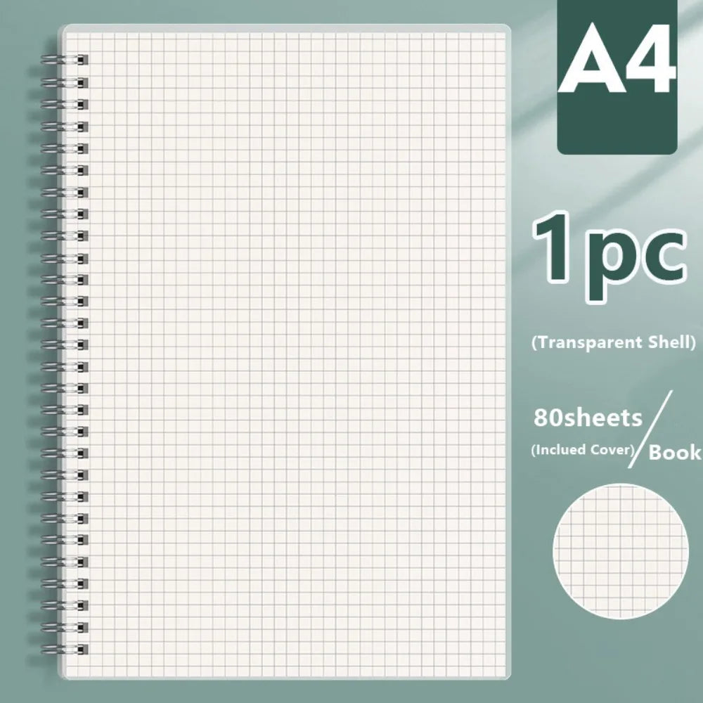 Spiral Coil Notebook A4/A5/A6/B5 – Grid, Lined & Blank Pages
