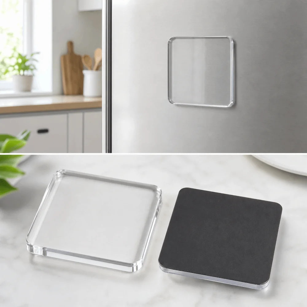 5-Pack DIY Transparent Acrylic Fridge Magnet Set – Self-Adhesive