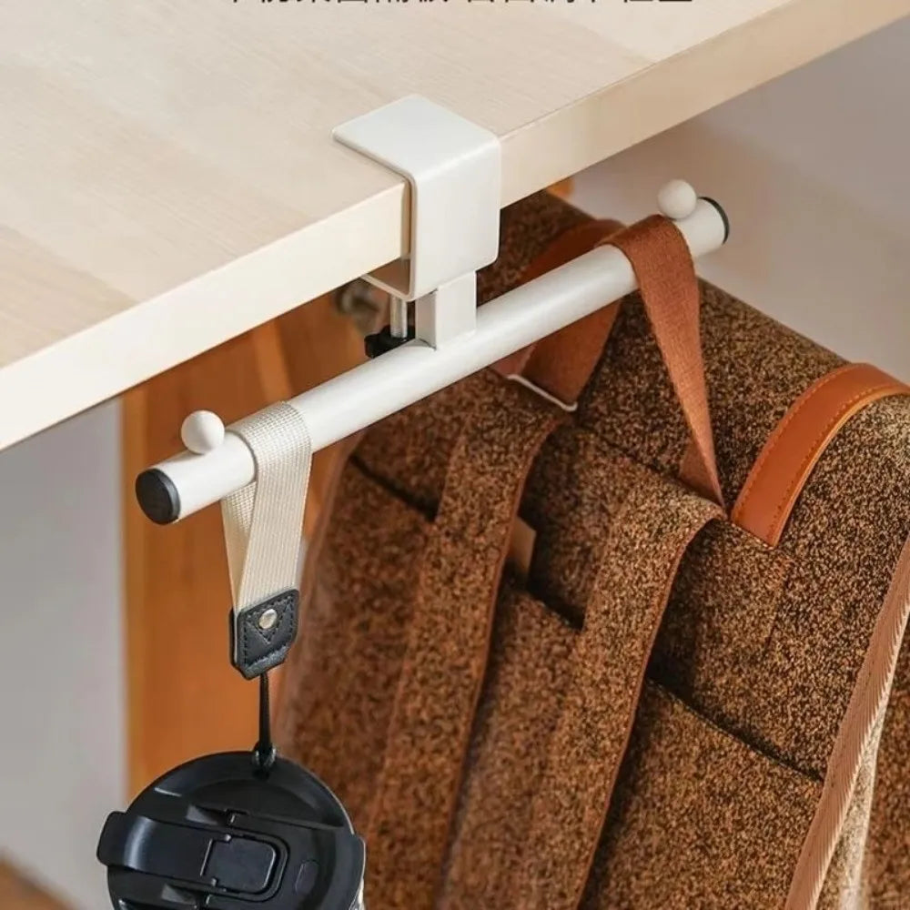 Adjustable No-Drill Desk Hook – Carbon Steel Backpack Holder