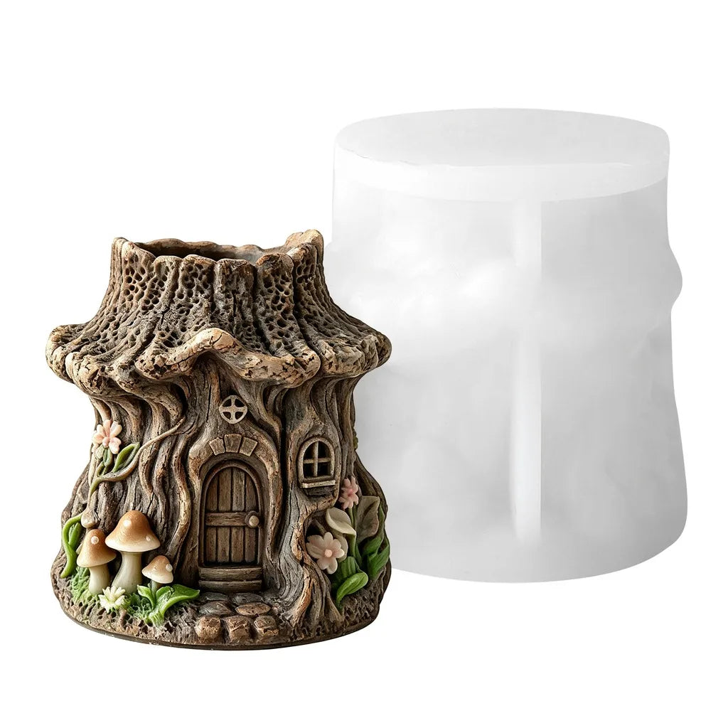 3D Tree House Silicone Mold – Candle, Resin & Gypsum DIY