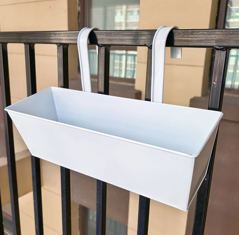 Black Metal Iron Hanging Planter – Wall, Fence & Railing