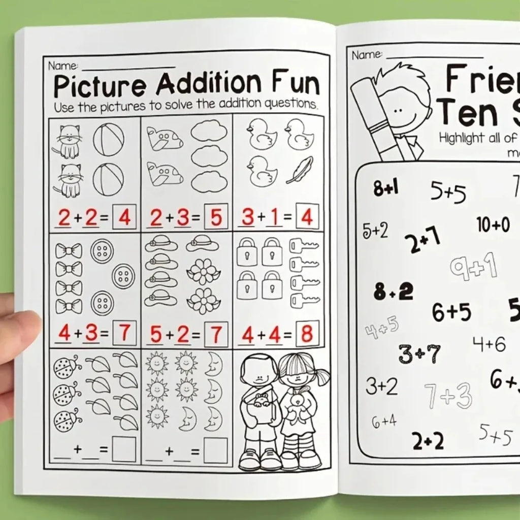 Kids Math Practice Book – Addition & Subtraction Worksheets