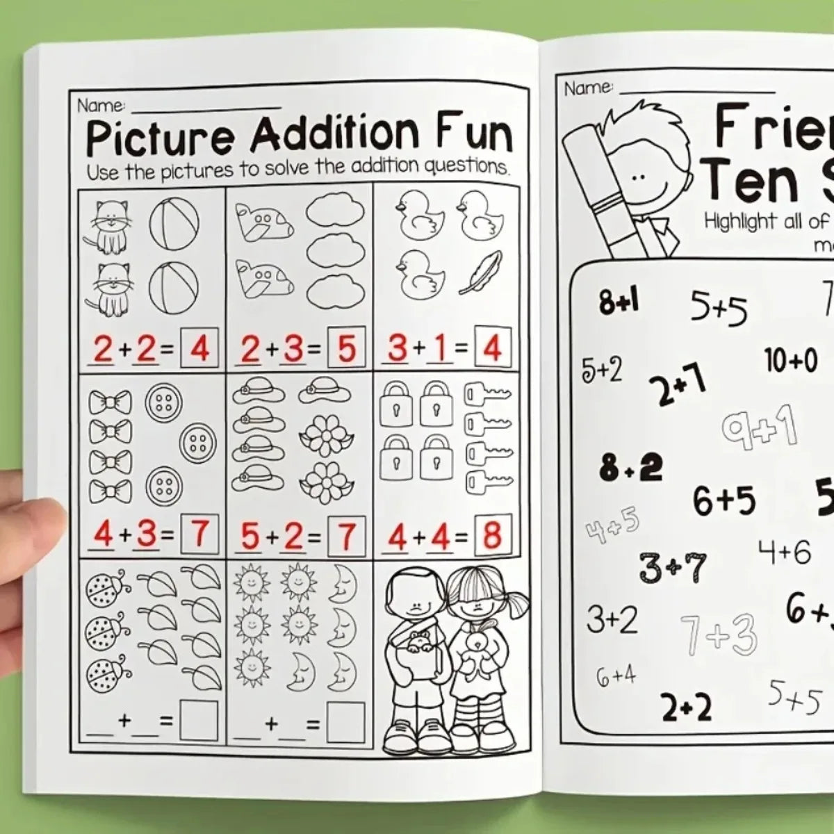Kids Math Practice Book – Addition & Subtraction Worksheets