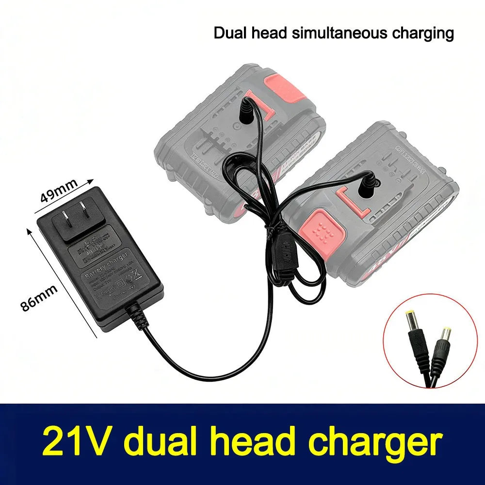 18V/21V/24V Dual-Head Lithium Battery Charger | Universal