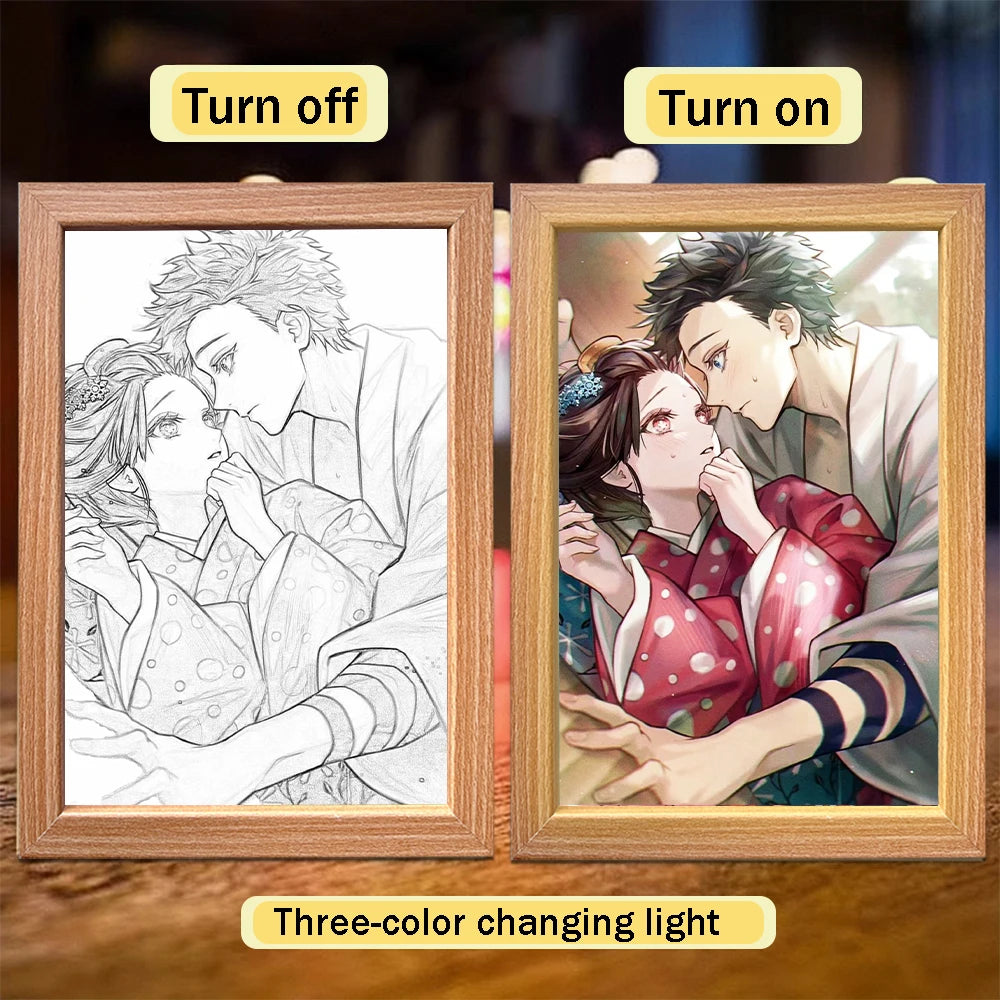 Tanjiro Kamado LED Night Light Frame | Demon Slayer Anime Lamp