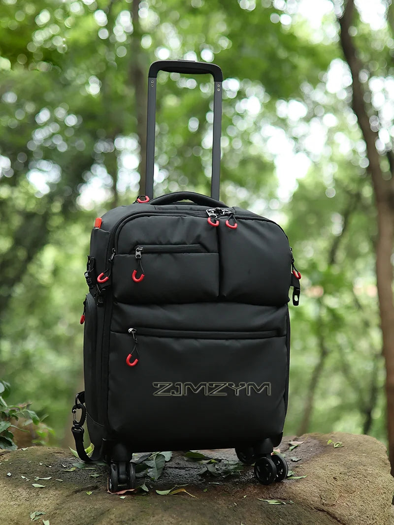 18-Inch Waterproof DSLR Camera Trolley Bag with Wheels 38L