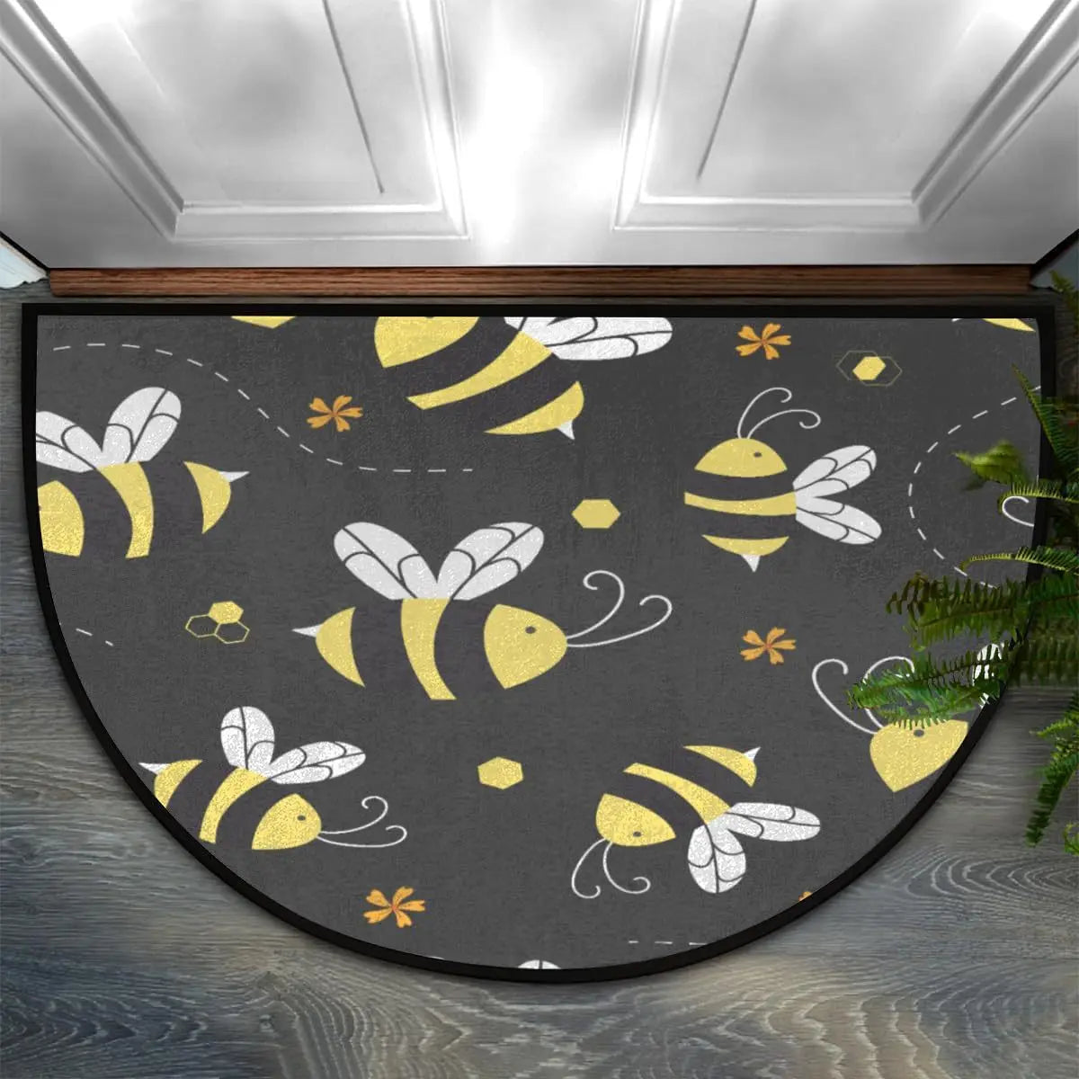 Semi-Circular Non-Slip Doormat – Indoor & Outdoor Entrance Rug